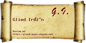 Glied Irén névjegykártya